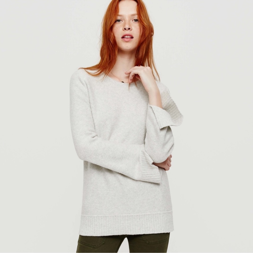 LOFT Lou & Grey Split Bell Sleeve Tunic Sweater - Size Small